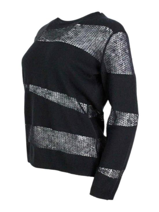 25FW 파비아나 필리피 플래티넘 모헤어 스웨터 MAD225F507L640825 Black - FABIANA FILIPPI