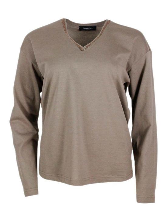 26SS 파비아나 필리피 반팔 티셔츠 JED225F862L6961271 Brown