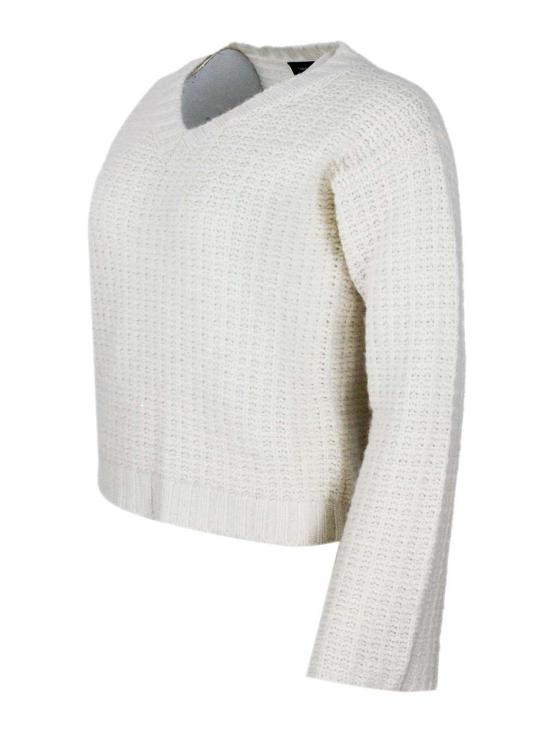 25FW 파비아나 필리피 V넥 니트웨어 MAD225F536L6170142 White - FABIANA FILIPPI