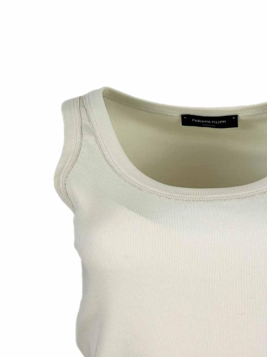 26SS 파비아나 필리피 반팔 티셔츠 JED266FF602L8960145 Cream - FABIANA FILIPPI