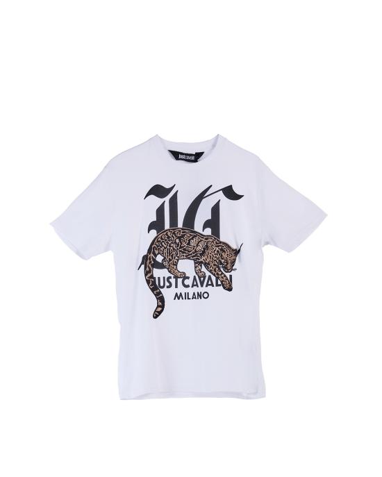  저스트까발리 반팔 티셔츠 77OAHA02 CJ718 white 003 BIANCO MULTI