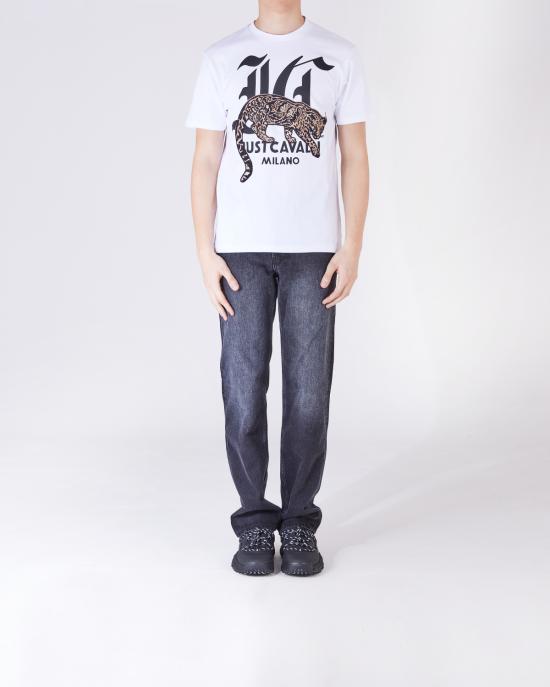  저스트까발리 반팔 티셔츠 77OAHA02 CJ718 white 003 BIANCO MULTI - JUST CAVALLI