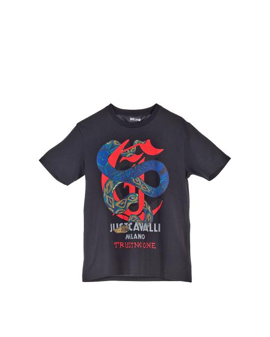  저스트까발리 반팔 티셔츠 77OAHA14 CJ700 black 899 NERO