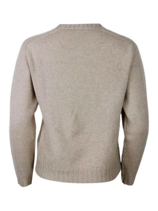 25FW 파비아나 필리피 플래티넘 자수 장식 스웨터 MAD225F584L6590158 Beige - FABIANA FILIPPI