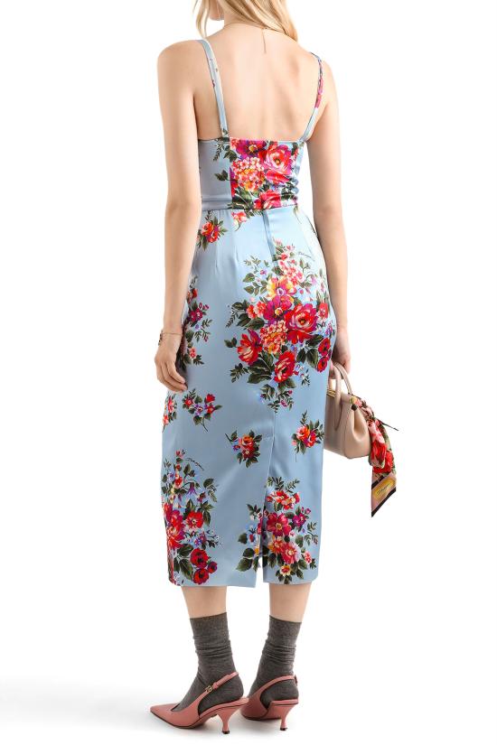 26SS 돌체앤가바나 미디 원피스 F610GTFSICE HC5ZO Mazz fiori f celeste - DOLCE & GABBANA