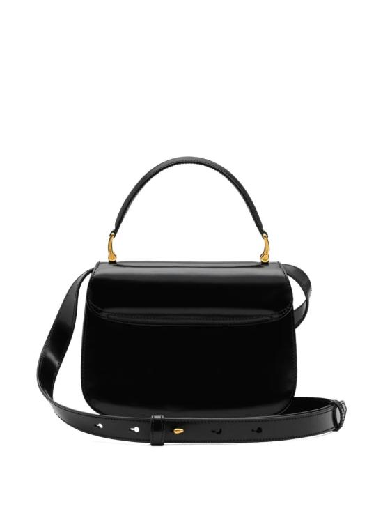 26SS 아미 스몰 하트 로고 글레이즈드 레더 파리 탑 핸들 백 ULL718 AL0139 001 BLACK - AMI