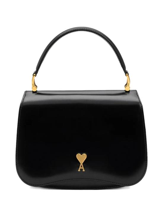 26SS 아미 스몰 하트 로고 글레이즈드 레더 파리 탑 핸들 백 ULL718 AL0139 001 BLACK