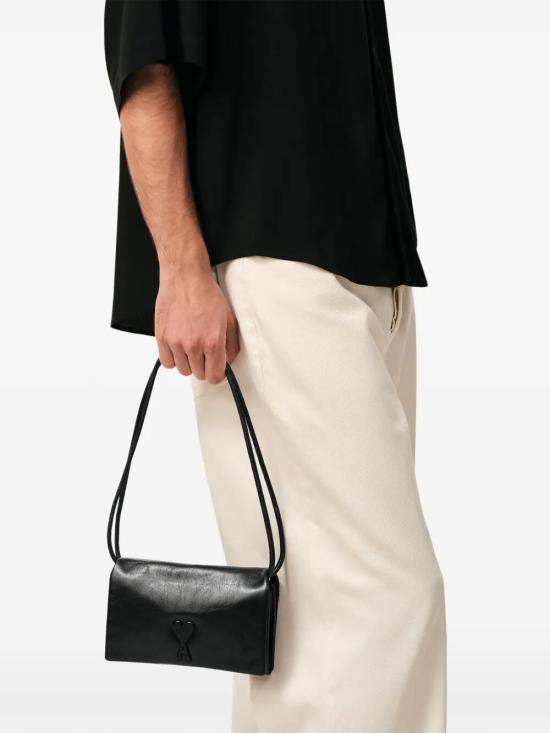 26SS 아미 레더 부레즈부 월렛 스트랩 ULL164 AL0052 001 BLACK - AMI
