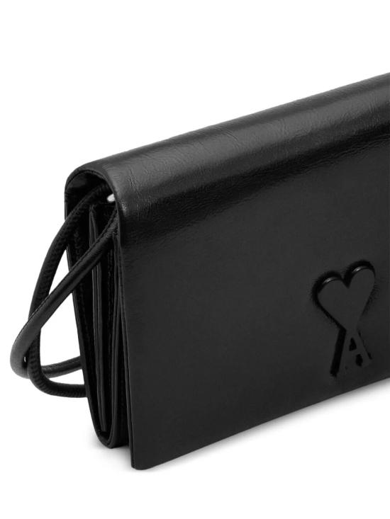 26SS 아미 레더 부레즈부 월렛 스트랩 ULL164 AL0052 001 BLACK - AMI