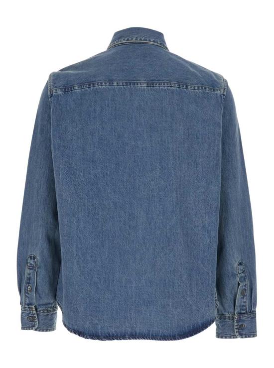  아미 탑 Ami Alexandre Mattiussi 콘트라스트 Ami De Coeur 셔츠 라이트 블루 - AMI