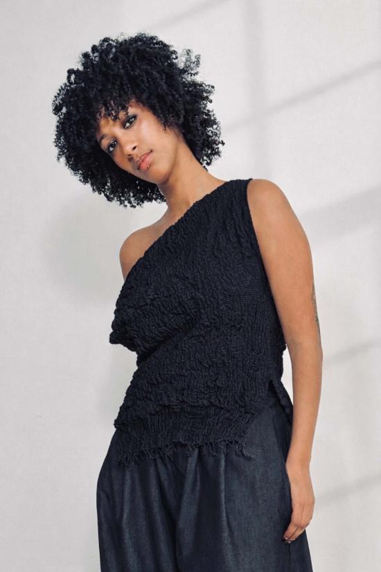  예세이트 블라우스 예사엣 에셰 크링클 쉘 탑 - YESAET