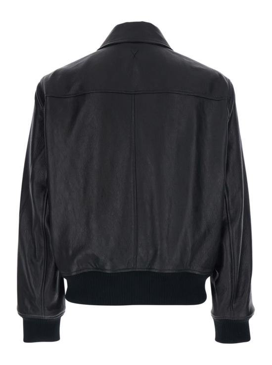  아미 가죽 자켓 알렉상드르 마티우시 블랙 지퍼 재킷 - AMI