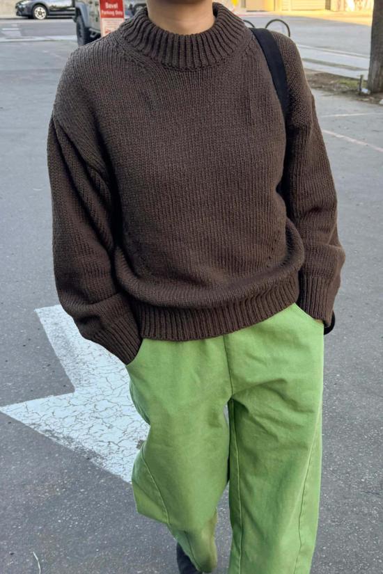  르 본 숍 스웨터 르봉숍 조이 코튼  브라운