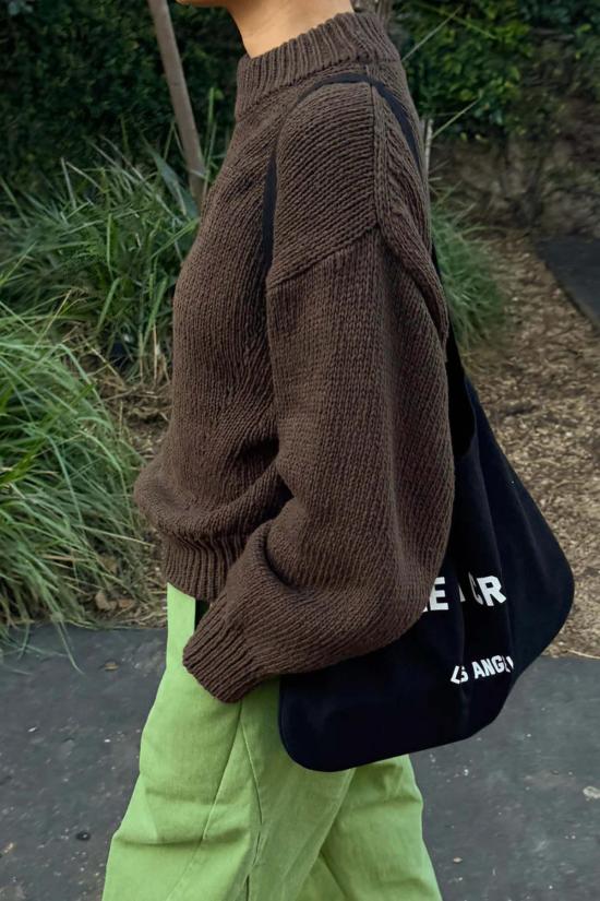  르 본 숍 스웨터 르봉숍 조이 코튼  브라운 - Le Bon Shoppe