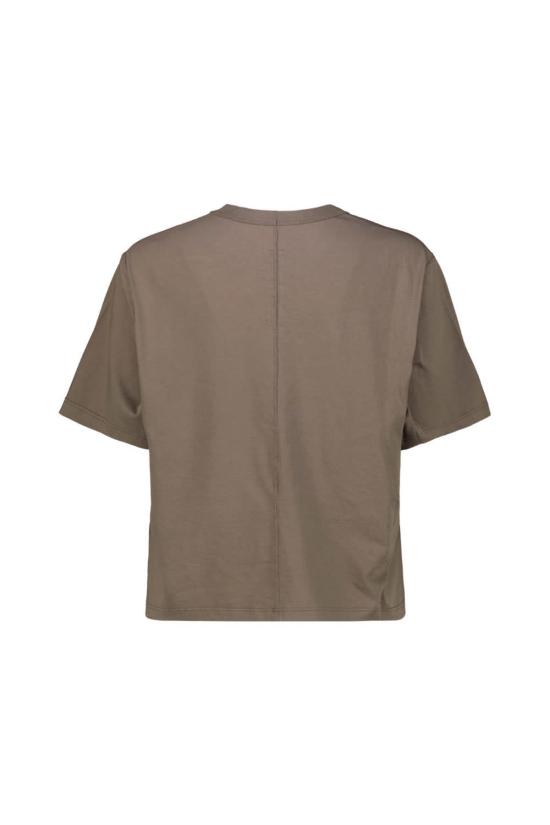  릭 오웬스 반팔 티셔츠 크롭 브래드 티셔츠 더스트 - RICK OWENS