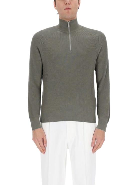  브루넬로 쿠치넬리 스웨터 셔츠 지퍼  (녹색) - BRUNELLO CUCINELLI