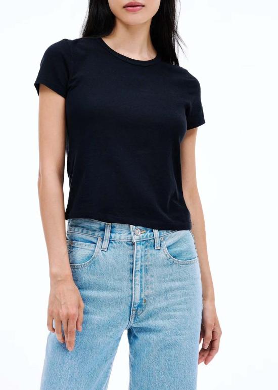  실버레이크 반팔 티셔츠 베이비 티탑 레이븐