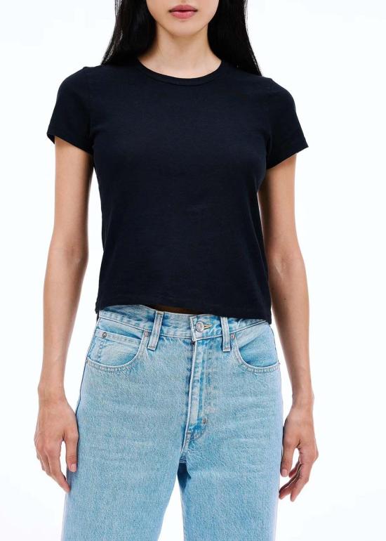  실버레이크 반팔 티셔츠 베이비 티탑 레이븐 - SLVRLAKE