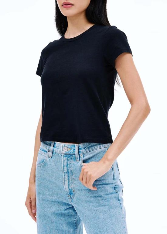  실버레이크 반팔 티셔츠 베이비 티탑 레이븐 - SLVRLAKE