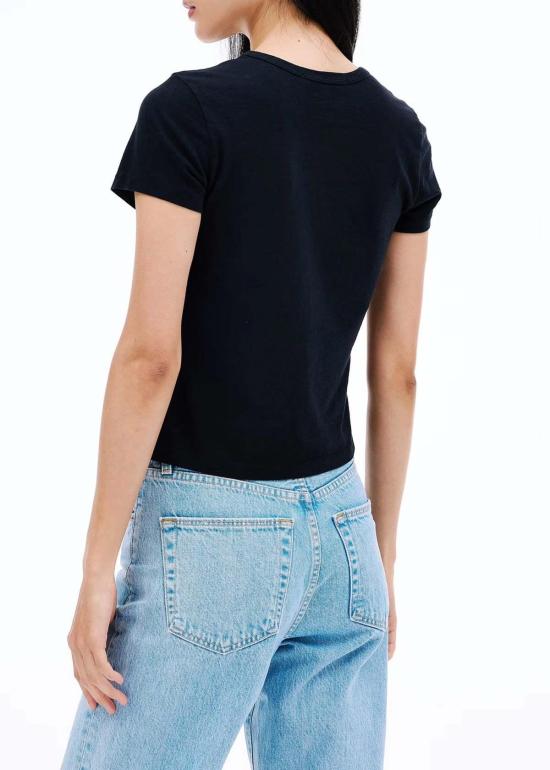  실버레이크 반팔 티셔츠 베이비 티탑 레이븐 - SLVRLAKE