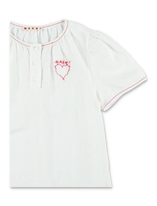  [키즈] 마르니 원피스 키즈 린넨 자수 드레스 화이트 - MARNI