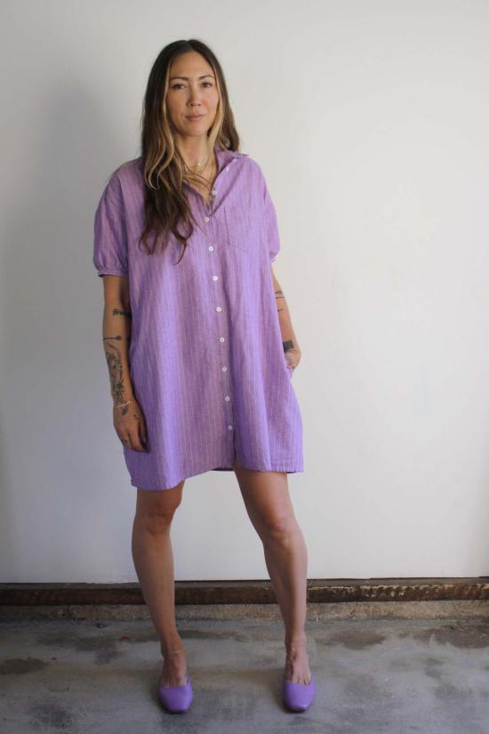  머틀 숏 원피스 키키 드레스 오키드 스트라이프 - MYRTLE