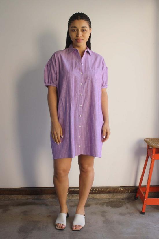  머틀 숏 원피스 키키 드레스 오키드 스트라이프