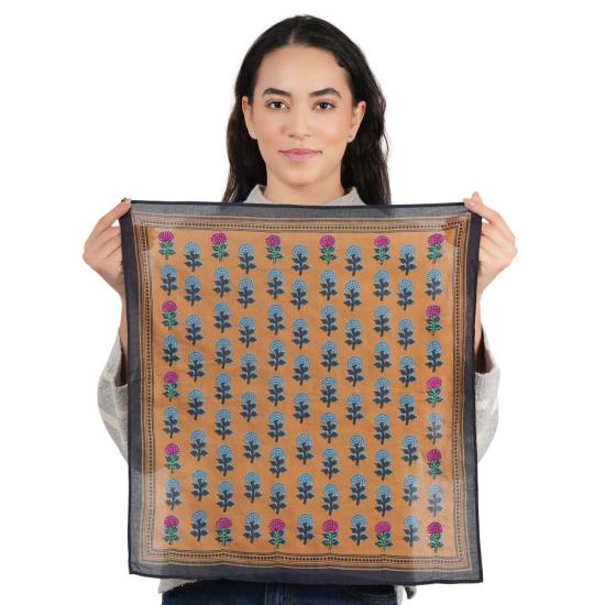  Vismaya 머플러/스카프 비스마야 헤리티지 블룸 자수 반다나 머스터드 옐로우 - OTHER BRANDS