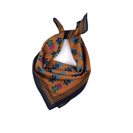  Vismaya 머플러/스카프 비스마야 헤리티지 블룸 자수 반다나 머스터드 옐로우