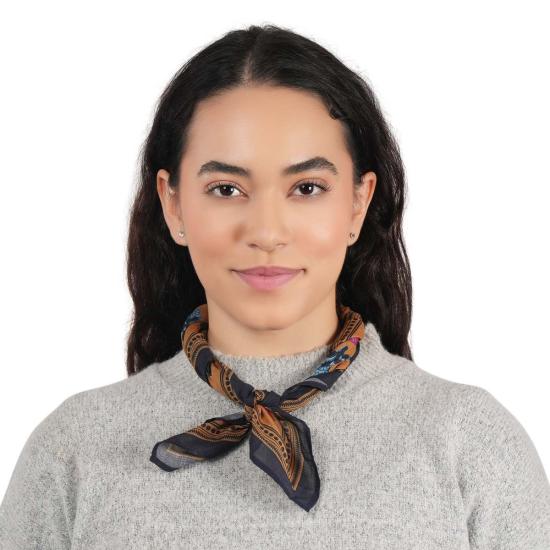  Vismaya 머플러/스카프 비스마야 헤리티지 블룸 자수 반다나 머스터드 옐로우 - OTHER BRANDS