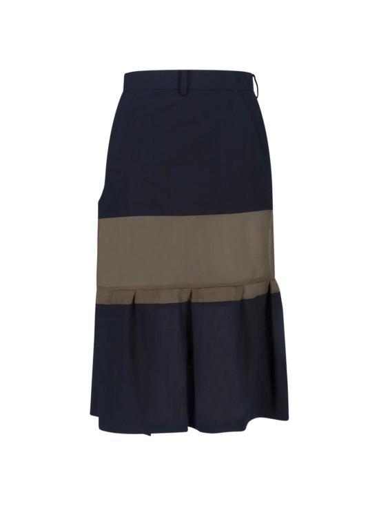  사카이 미디 스커트 울  블루