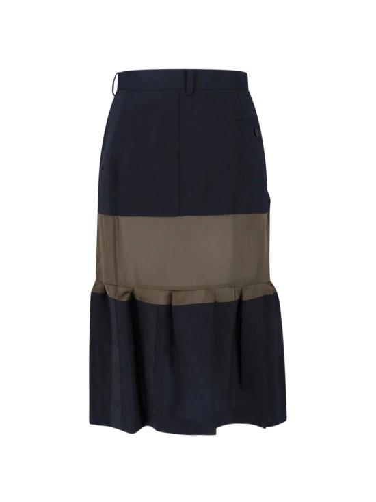  사카이 미디 스커트 울  블루 - SACAI