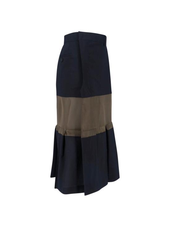  사카이 미디 스커트 울  블루 - SACAI