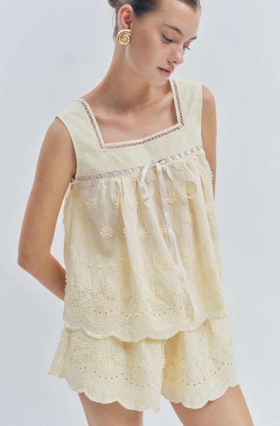  모드 클럽 블라우스 오데트 탑 버터 옐로우