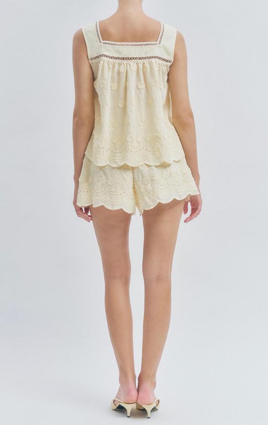  모드 클럽 블라우스 오데트 탑 버터 옐로우 - MAUDE CLUB