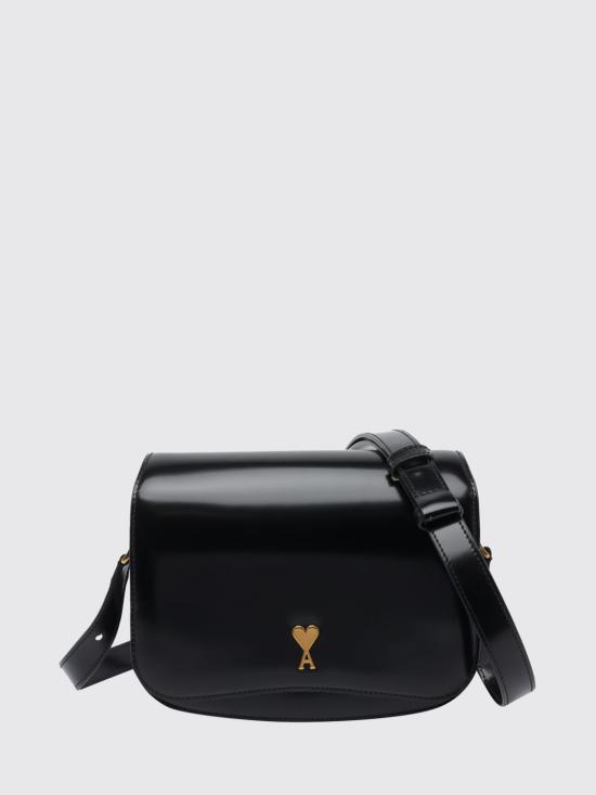 26SS 아미 스몰 하트 로고 글레이즈드 레더 파리 백 ULL717AL0139 001 Black