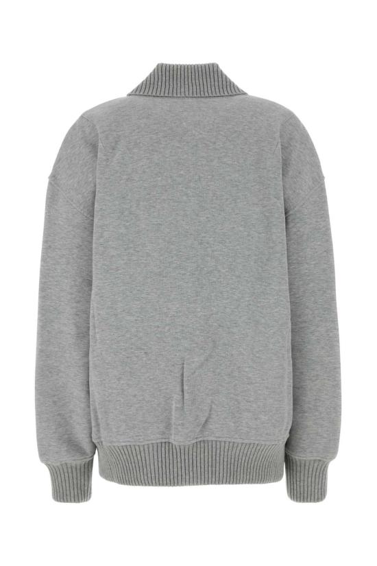  구찌 봄버 자켓 코튼 블렌드 봄버 재킷 그레이 멜란지 - GUCCI