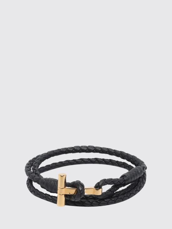 26SS 톰포드 브레이디드 레더 브레이슬릿 JM005ICL002G NAA Black