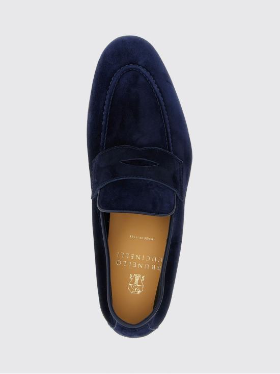 26SS 브루넬로 쿠치넬리 스웨이드 소프트 페니로퍼 MZUCAHG730 C8862 Blue - BRUNELLO CUCINELLI