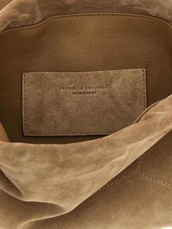 26SS 브루넬로 쿠치넬리 스웨이드 BC 듀오 파우치 백 MBDLD2808 C2767 Brown - BRUNELLO CUCINELLI