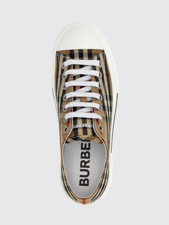 26SS 버버리 빈티지 체크 코튼 스니커즈 8049745 Beige - BURBERRY