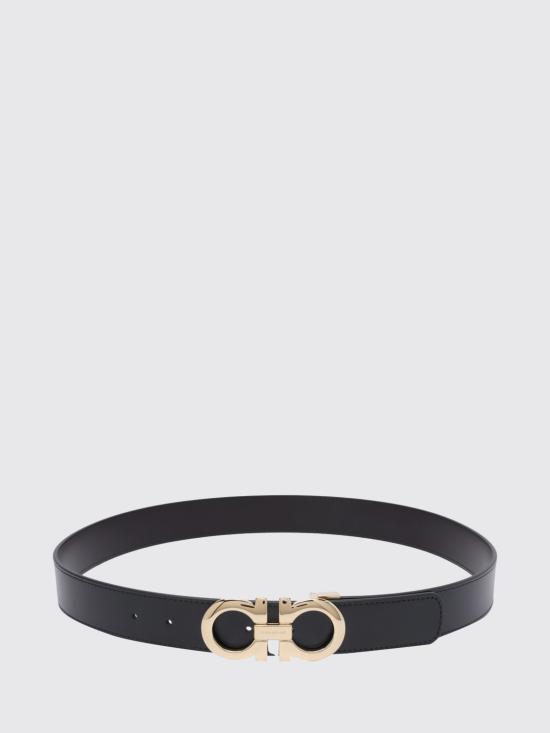 26SS 살바토레 페라가모 간치니 레더 벨트 675542 586940 047 Black