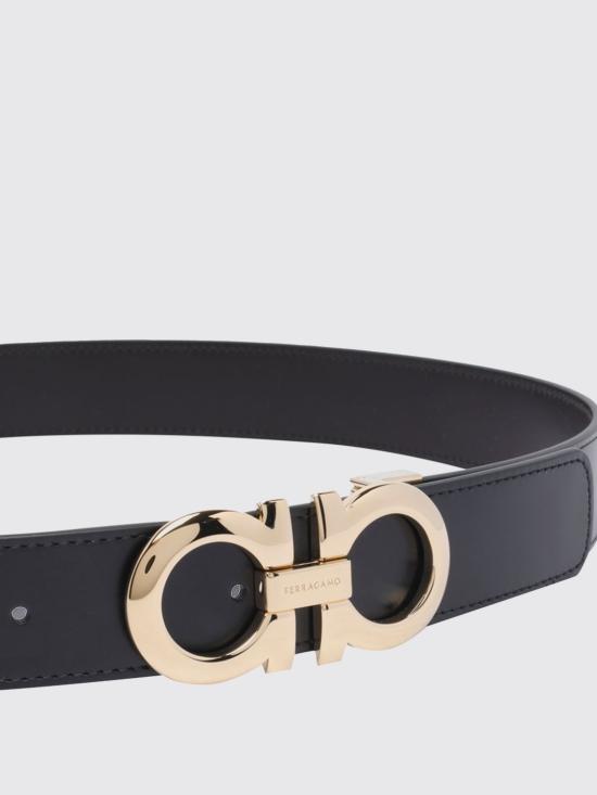 26SS 살바토레 페라가모 간치니 레더 벨트 675542 586940 047 Black - SALVATORE FERRAGAMO