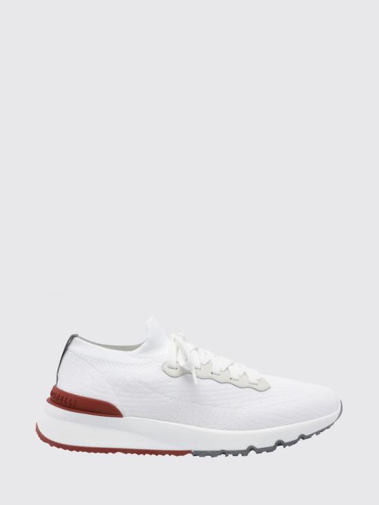 26SS 브루넬로 쿠치넬리 코튼 니트 세미 폴리쉬드 카프스킨 러너 MZUPMBO252 CJ987 White