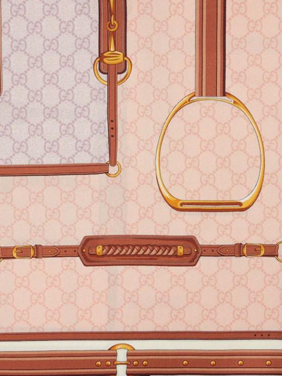 26SS 구찌 프린티드 실크 까레 8136253G001 6372 Pink - GUCCI