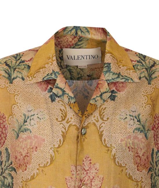  발렌티노 가라바니 탑 아프레 리베르 프린트 볼링 셔츠 옐로우 - VALENTINO GARAVANI