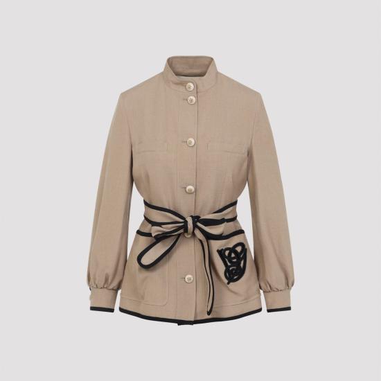  발렌티노 가라바니 자켓 발렌티노 카반 자수 로고 VG 재킷 베이지 - VALENTINO GARAVANI