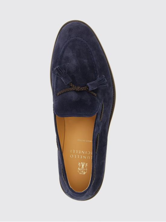 26SS 브루넬로 쿠치넬리 태슬 스웨이드 소프트 로퍼 MZUCCLB744 C8862 Blue - BRUNELLO CUCINELLI