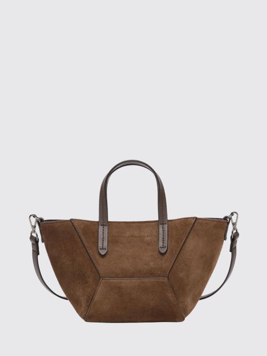 26SS 브루넬로 쿠치넬리 스웨이드 BC Duo 미니 백 MBDLD2675 C8769 Brown
