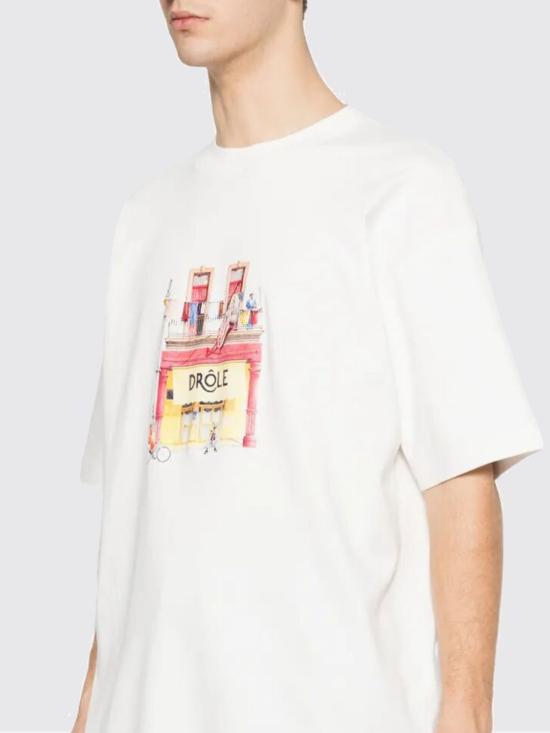 26SS 드롤드무슈 반팔 티셔츠 KTS307CO002OW OFF White - DROLE DE MONSIEUR